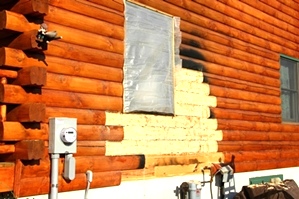 Fire Damaged Log Home Repair | Log Repair And Log Replacement