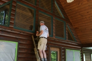 Log Home Chinking and Staining