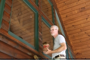 Log Home Chinking and Staining