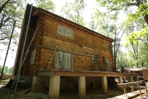 Log Home Restoration | Media Blasting A Log Home