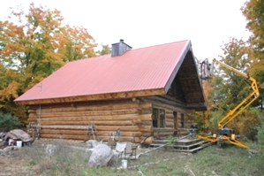 Log Cabin Restoration | Log Cabin Media Blasting by the LogDocotors.