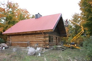 Log Cabin Restoration | Log Cabin Media Blasting by the LogDocotors.