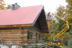 Log Cabin Restoration | Log Cabin Media Blasting by the LogDocotors.