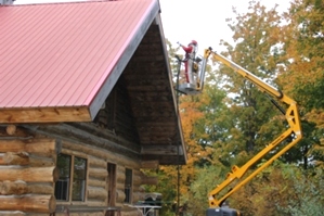 Log Cabin Restoration | Log Cabin Media Blasting by the LogDocotors.