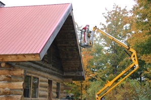 Log Cabin Restoration | Log Cabin Media Blasting by the LogDocotors.