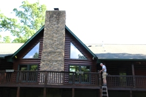 Log Cabin Restoration | Log Cabin Wash, Caulking And Staining 