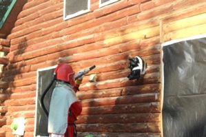 Log Home Restoration | Log Home Media Blasting