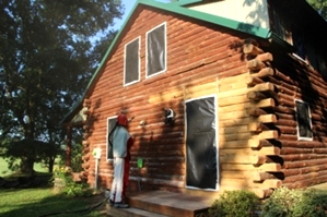 Log Home Restoration | Log Home Media Blasting
