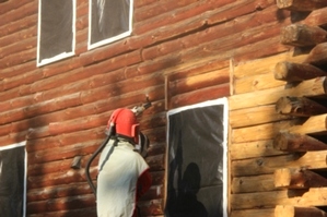 Log Home Restoration | Log Home Media Blasting