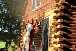 Log Home Restoration | Log Home Media Blasting